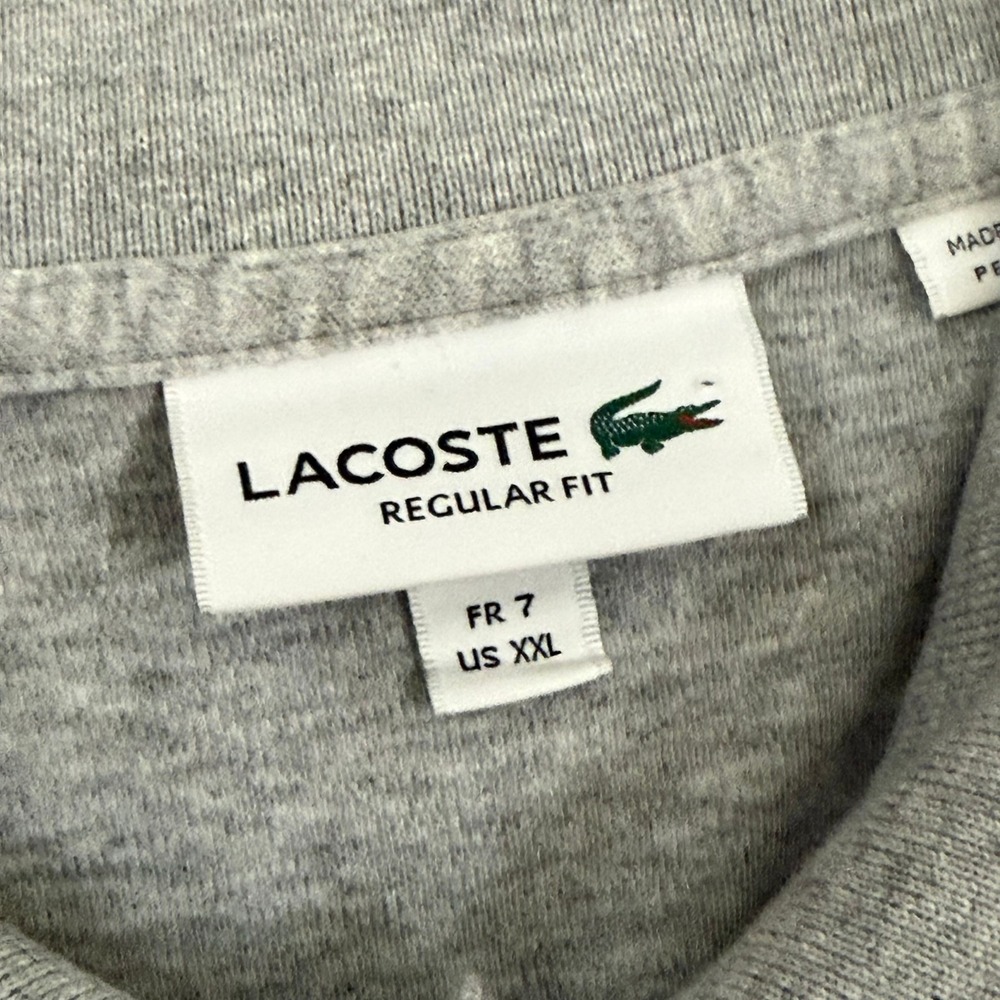 Lacoste Men's Classic Fit Polo Shirt Grey Size 7 XXL Pique Cotton - Picture 4 of 12